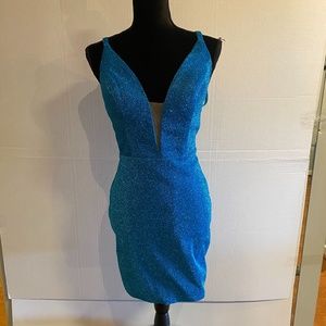 Aqua Sparkle Cocktail Dress